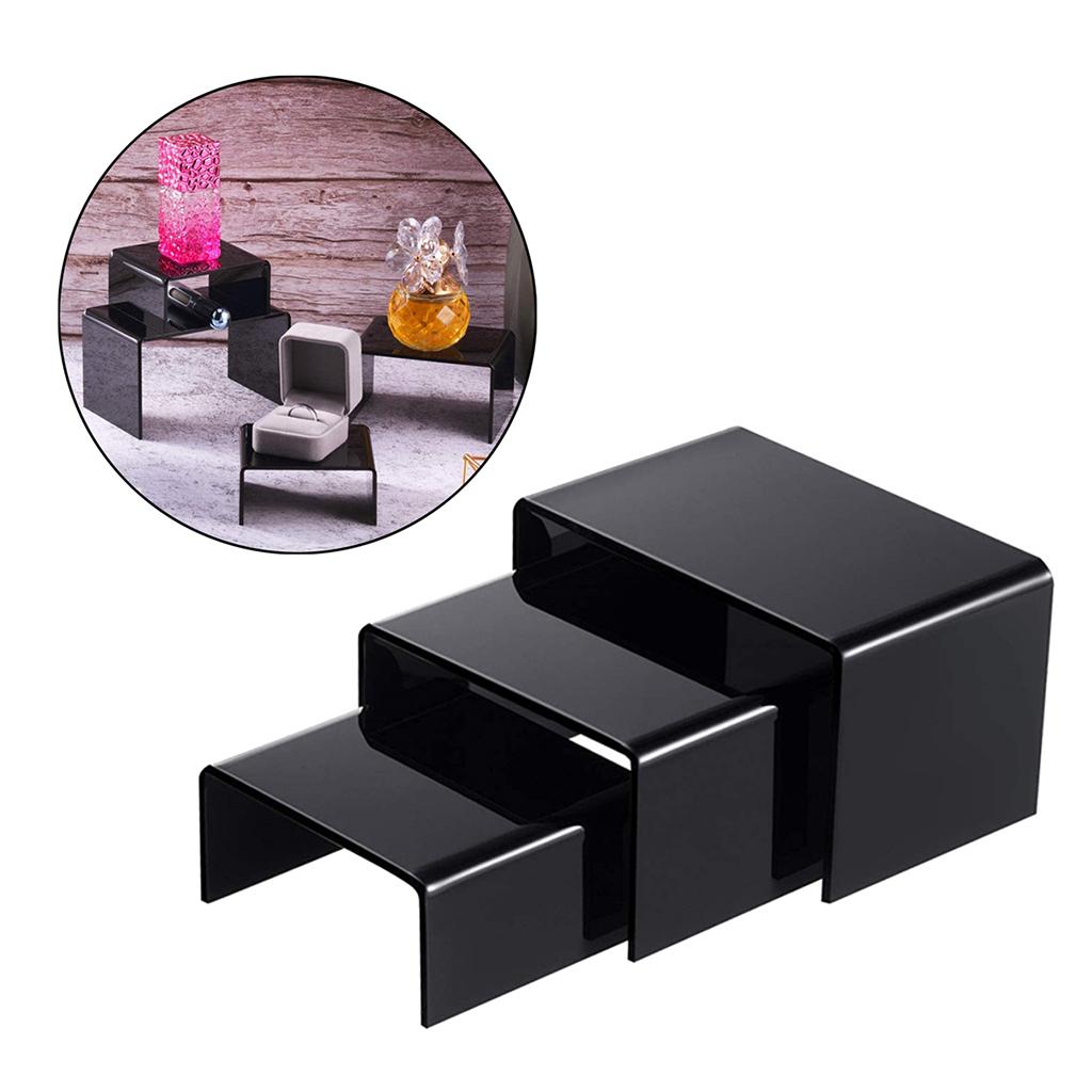 Food Storage Types - Acrylic Display Risers Stand Three-Piece Action
