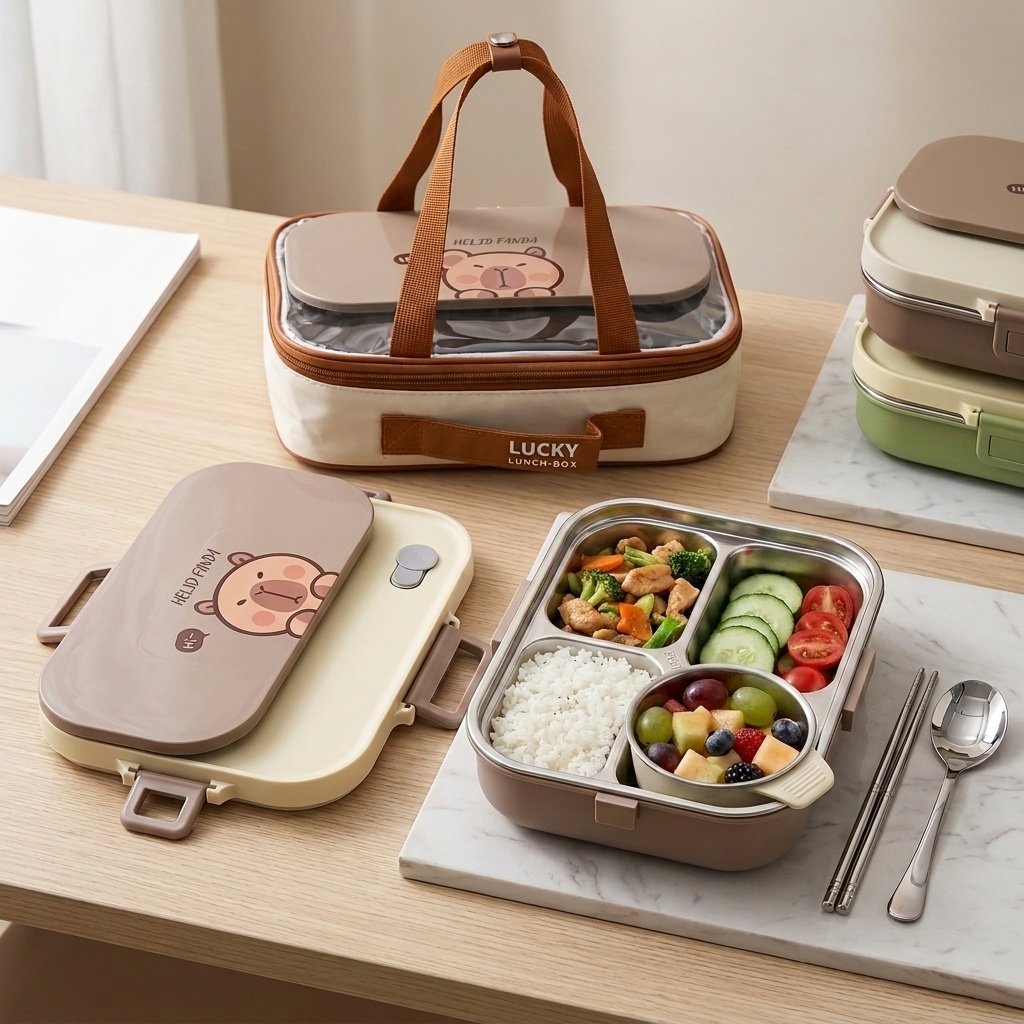 Food Storage Drawer Organizer - 304 Stainless Steel Bento Lunch Box