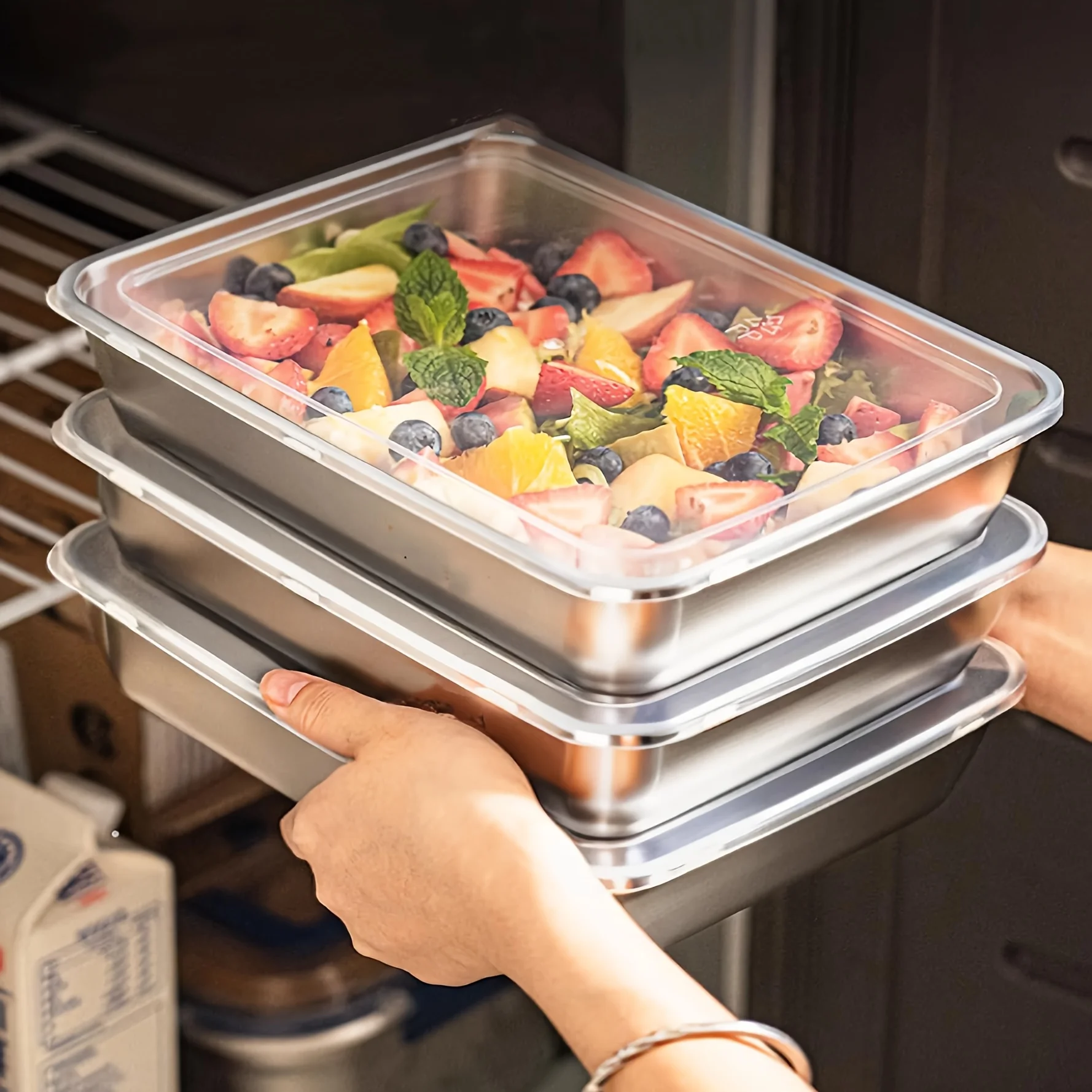 Food Storage Warehouse - 3pcs Stainless Steel Food Containers &