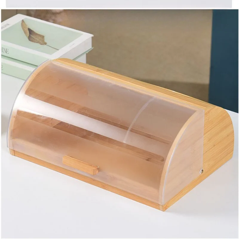Bamboo Bread Box with Acrylic  - огляд і ціна Food Storage Acrylic Containers