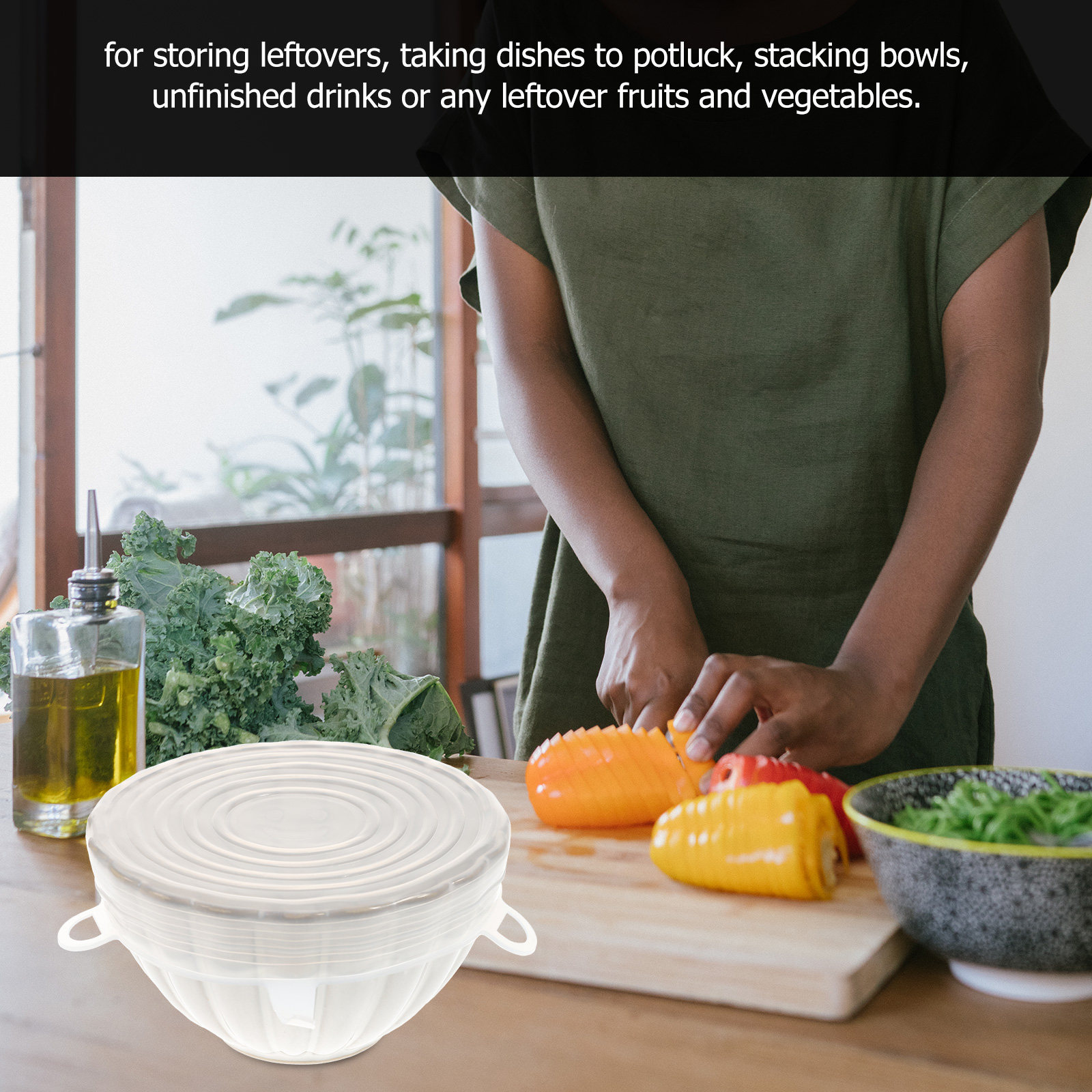 6Pcs Universal Silicone Sealed - огляд і ціна Silicone Stretch Lid