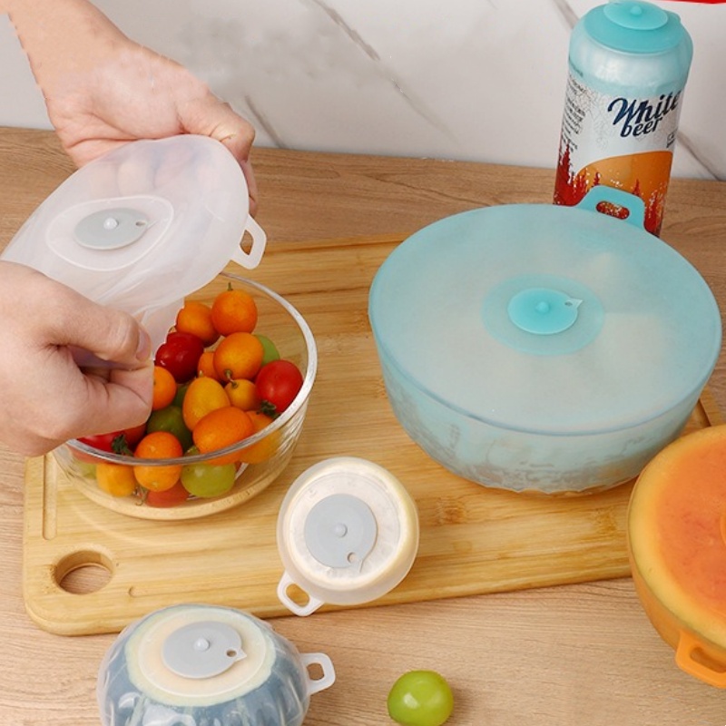 4Pcs/Set Silicone Fresh-keepin - огляд і ціна Silicone Stretch Lid