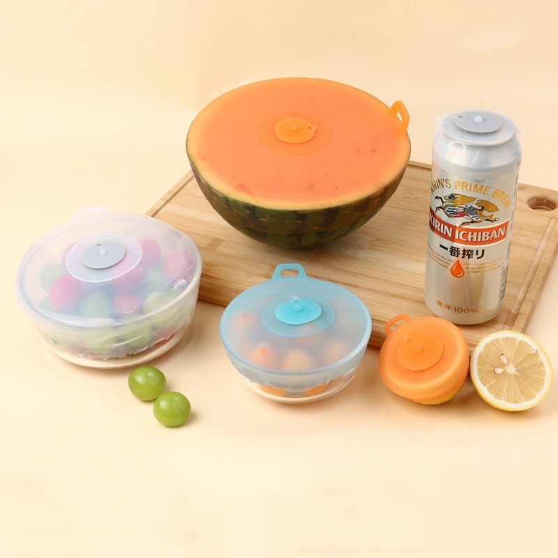 4Pcs/Set Silicone Fresh-keepin - огляд і ціна Silicone Stretch Lid