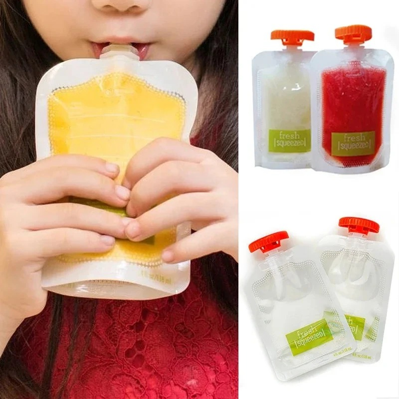 10Pcs Baby Food and Juice Box  - огляд і ціна Food Storage Silicone Bags
