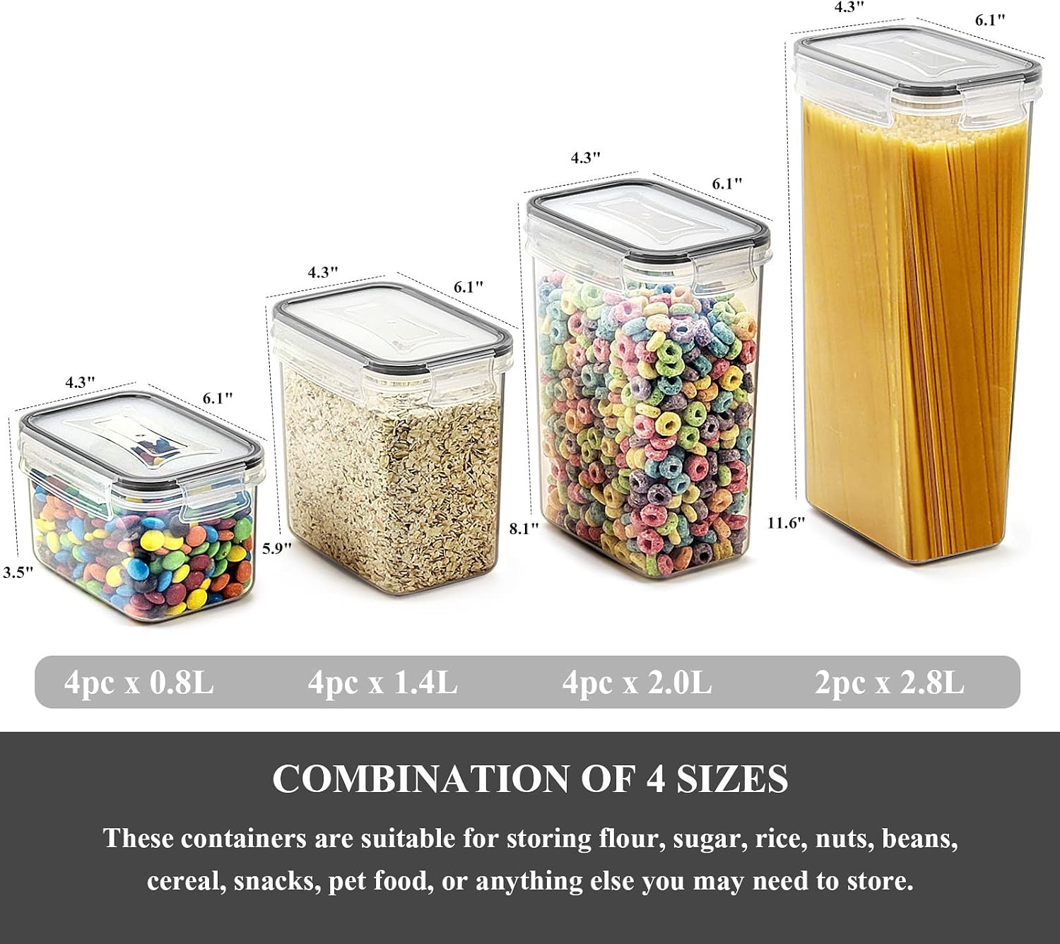 Airtight Food Storage Containe - огляд і ціна Food Storage Acrylic Containers