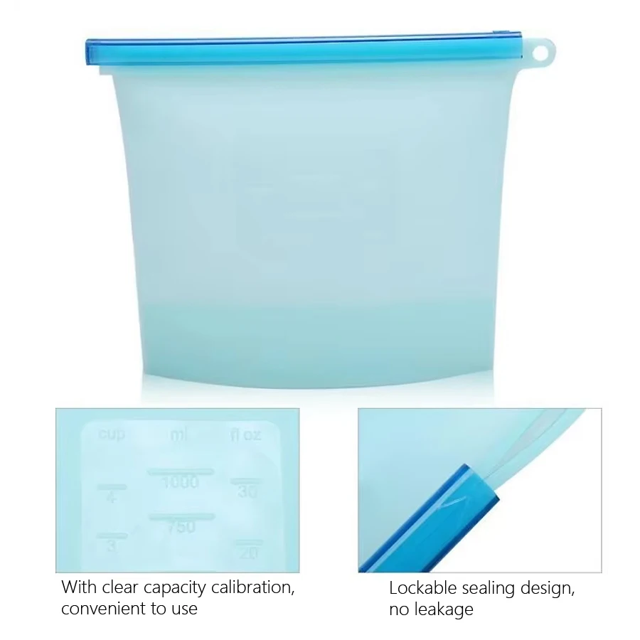 1000ml Reusable Silicone Food  - огляд і ціна Food Storage Silicone Bags
