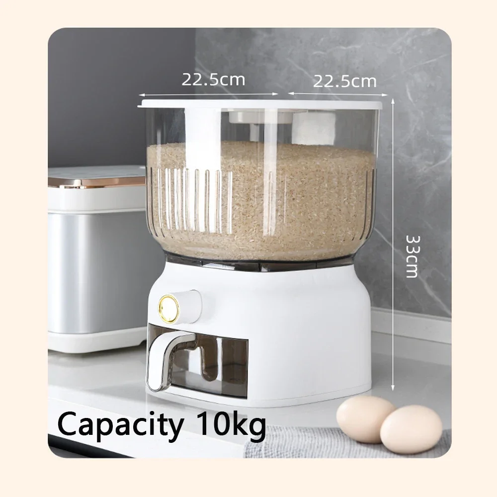 10KG Kitchen Rice Bucket Stora - огляд і ціна Food Storage Acrylic Containers