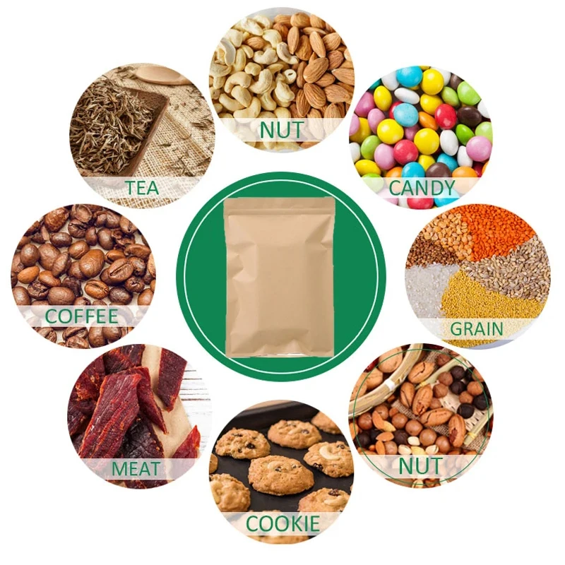 100PCS Brown Kraft Paper Zippe - огляд і ціна Food Storage Is