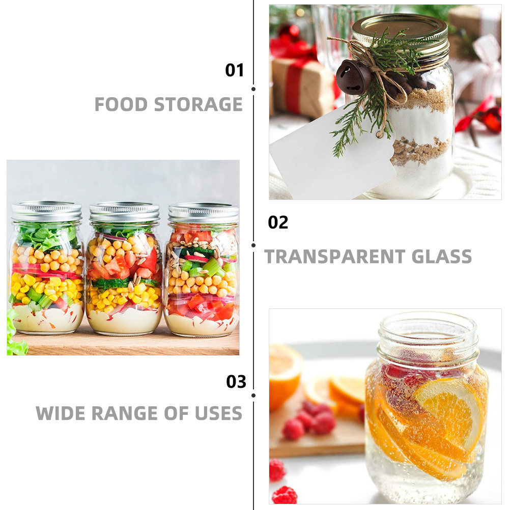 6Pcs Transparent Round Glass J - огляд і ціна Food Storage With Lids