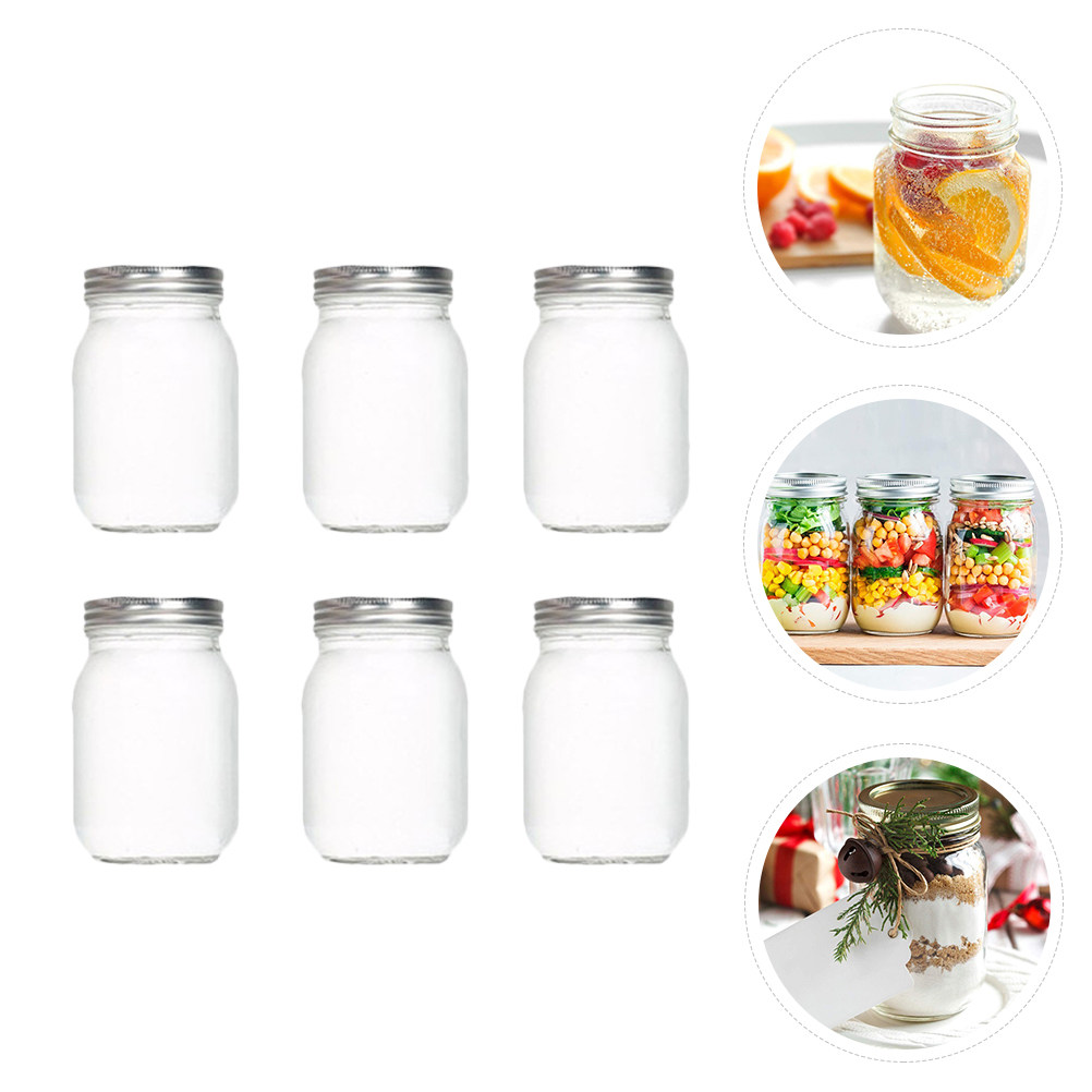 6Pcs Transparent Round Glass J - огляд і ціна Food Storage With Lids