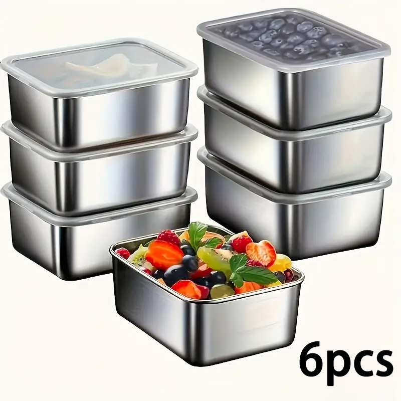 6-Piece Stainless Steel Food S - огляд і ціна Food Storage Types