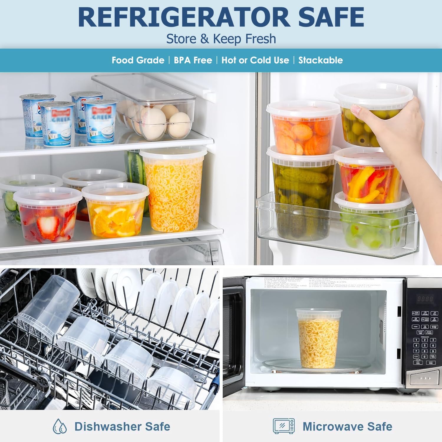 24pcs Deli Food Storage Contai - огляд і ціна Food Storage Freezer Containers