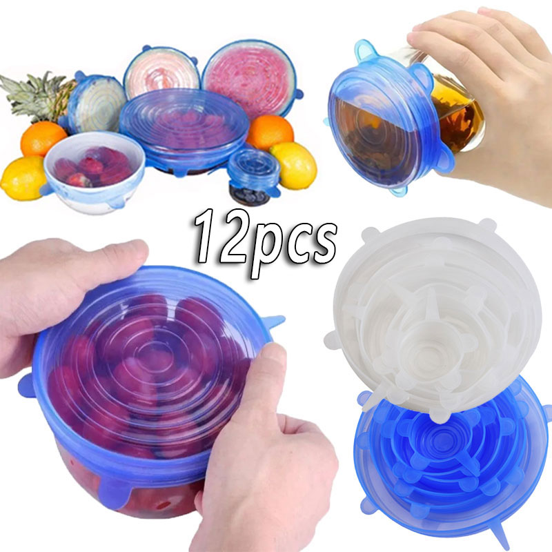 6/12pcs Food Grade Silicone Pr - огляд і ціна Silicone Stretch Lid
