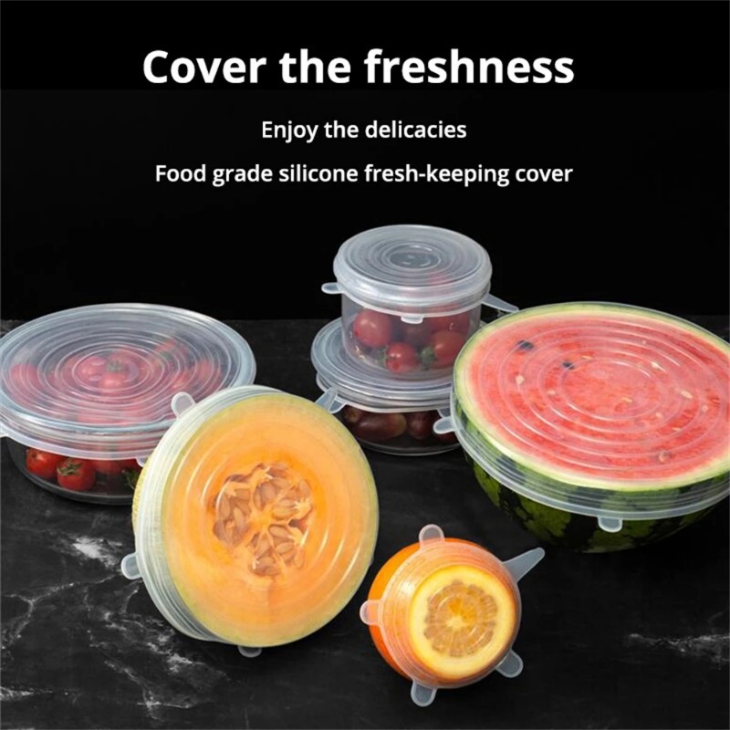 6/12pcs Food Grade Silicone Pr - огляд і ціна Silicone Stretch Lid