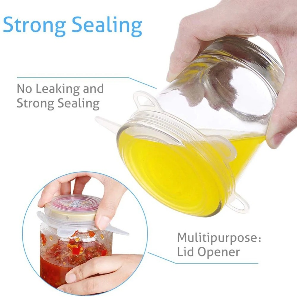 6PCS Useful Reusable Fresh-kee - огляд і ціна Silicone Stretch Lid