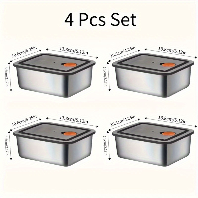 4pc Stainless Steel Food Stora - огляд і ціна Food Storage Freezer Containers