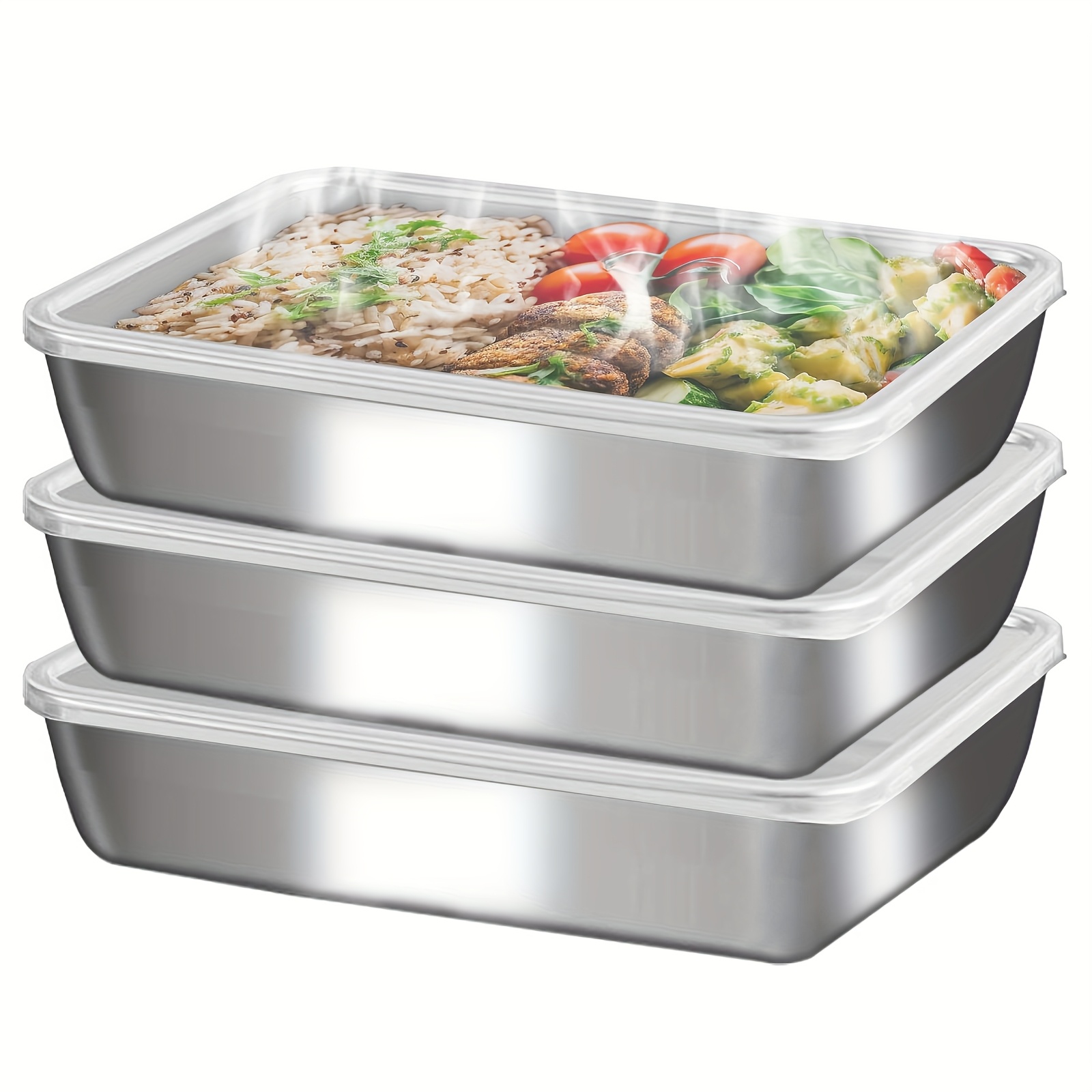 3pcs Stainless Steel Food Cont - огляд і ціна Food Storage Warehouse