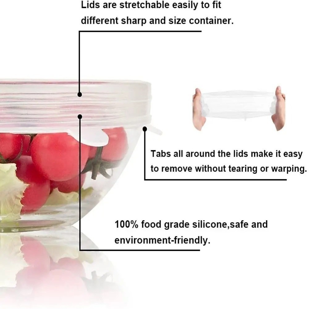 6PCS New Reusable Fresh-keepin - огляд і ціна Silicone Stretch Lid