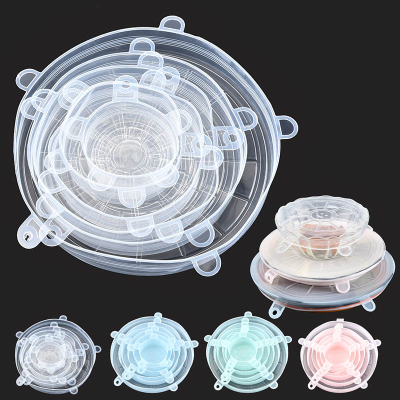 6Pcs Kitchen Universal Accesso - огляд і ціна Silicone Stretch Lid