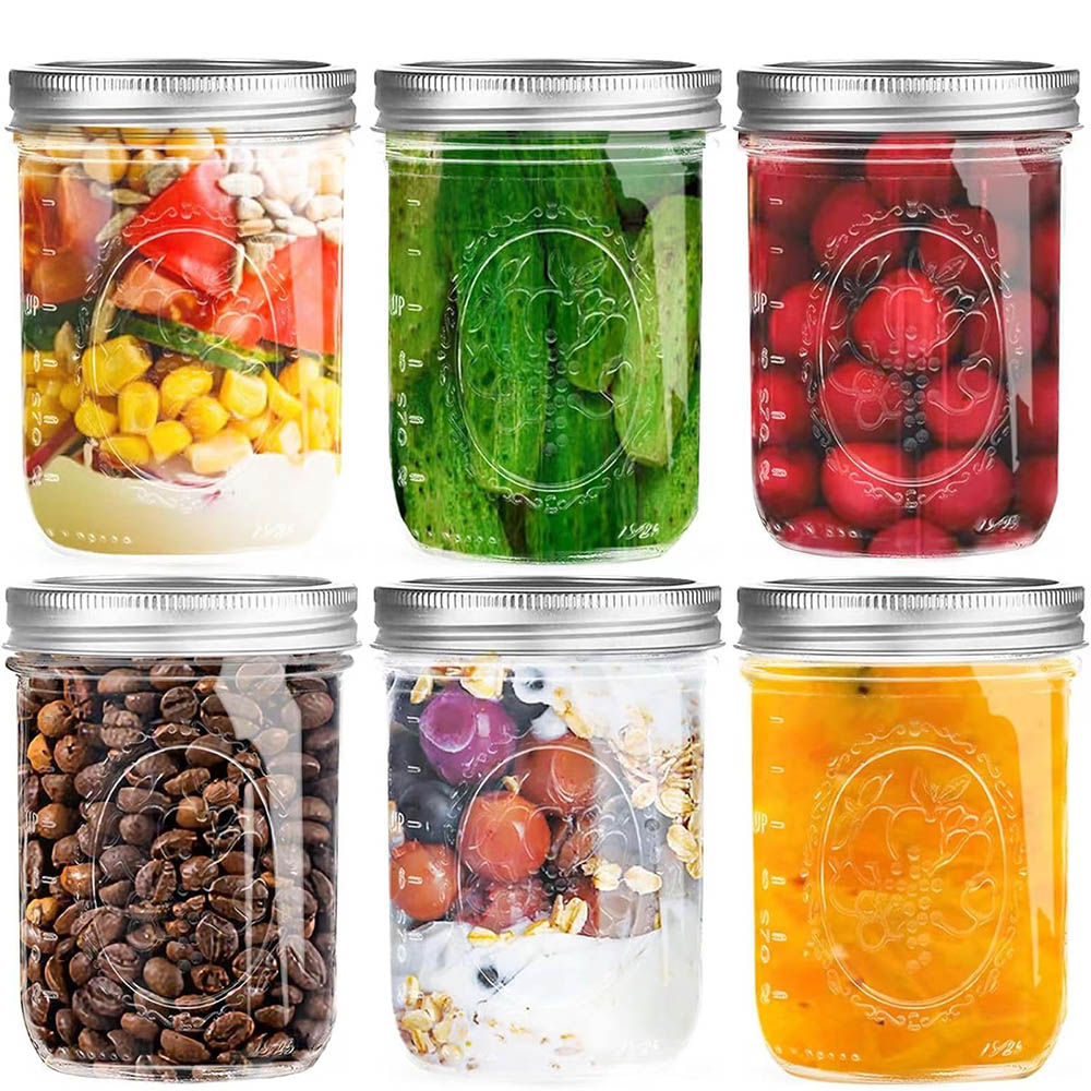 16oz Wide Mouth Mason Jars wit - огляд і ціна Food Storage With Lids