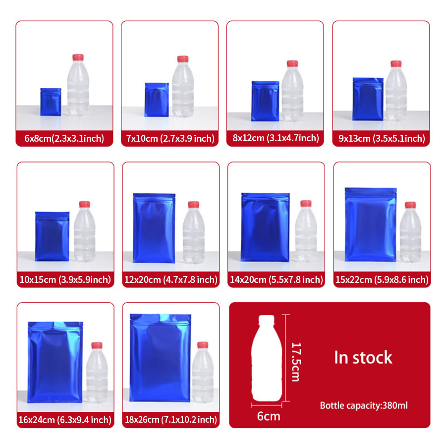 100pcs Matte Blue Foil Zipper  - огляд і ціна Food Storage Is
