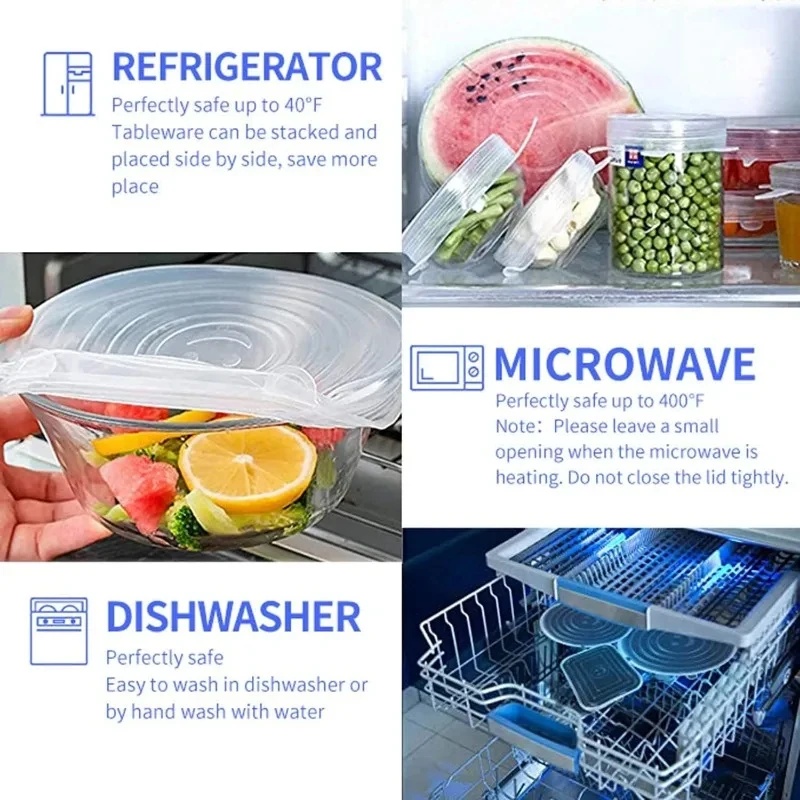 1/2set Reusable Silicone Cover - огляд і ціна Silicone Stretch Lid