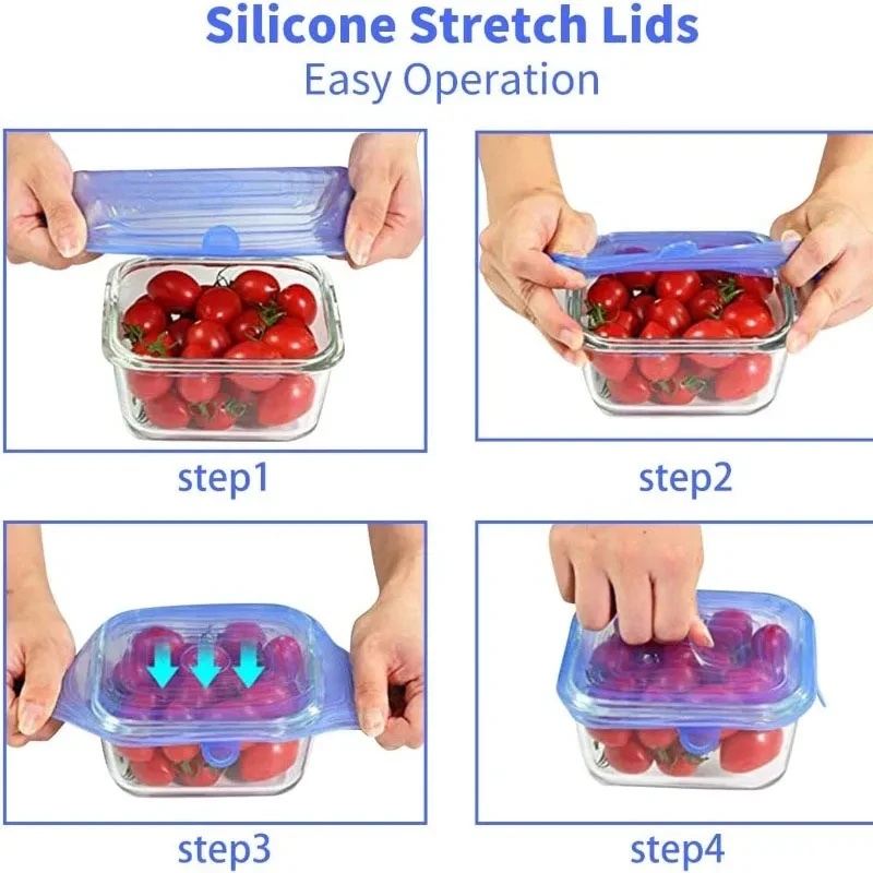 1/2set Reusable Silicone Cover - огляд і ціна Silicone Stretch Lid