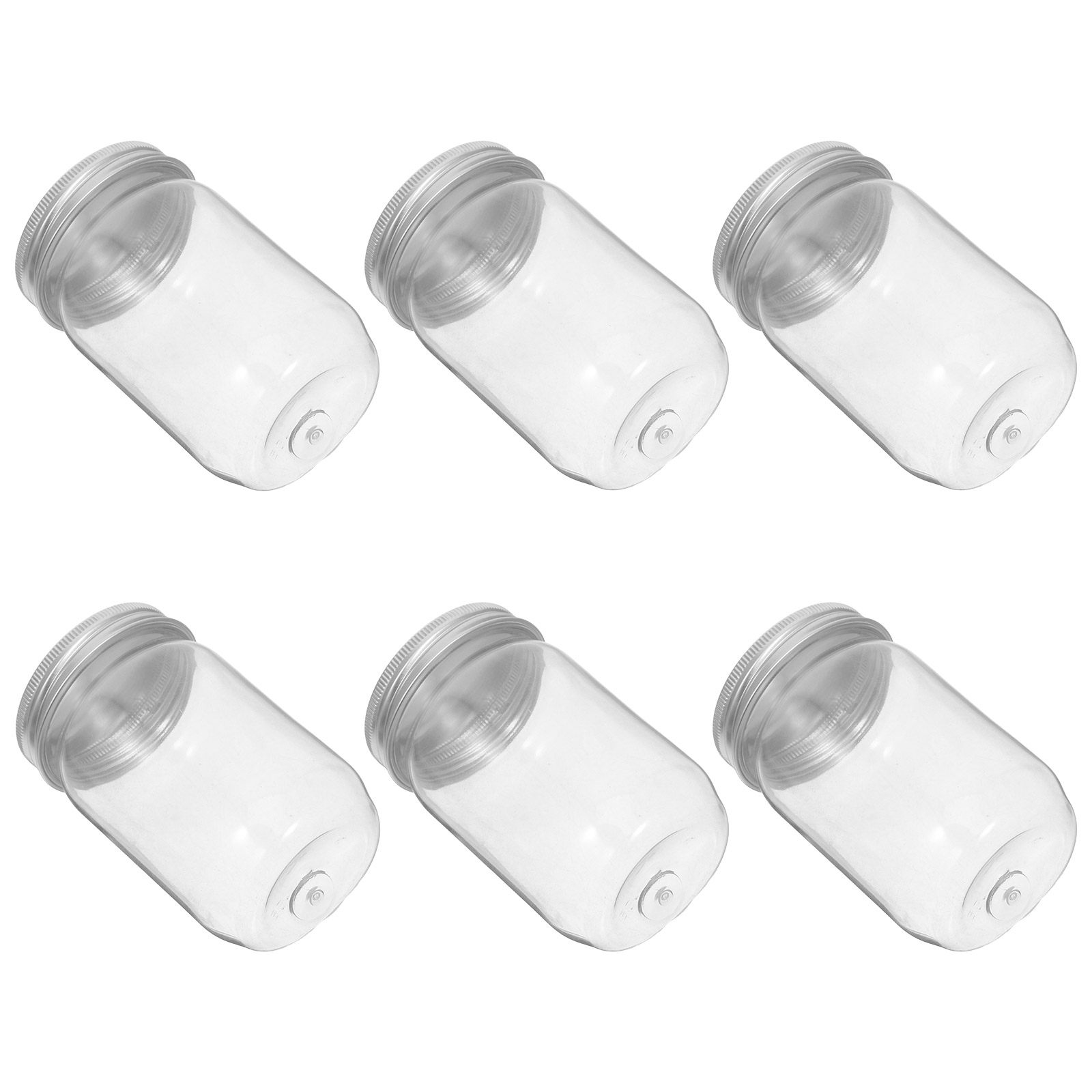 6Pcs Clear Plastic Mason Jars  - огляд і ціна Food Storage With Lids