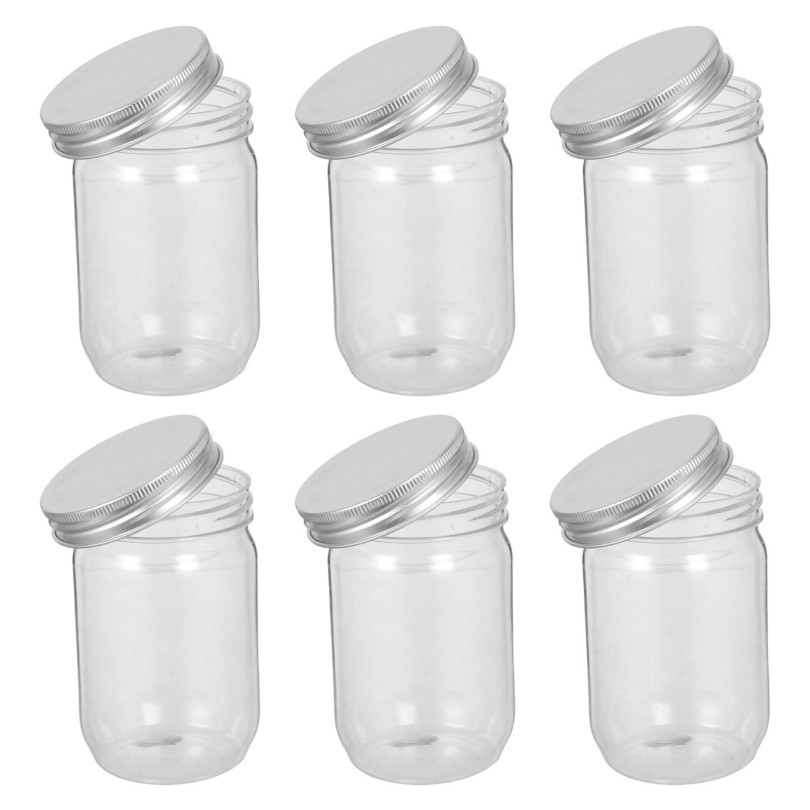 6Pcs Clear Plastic Mason Jars  - огляд і ціна Food Storage With Lids