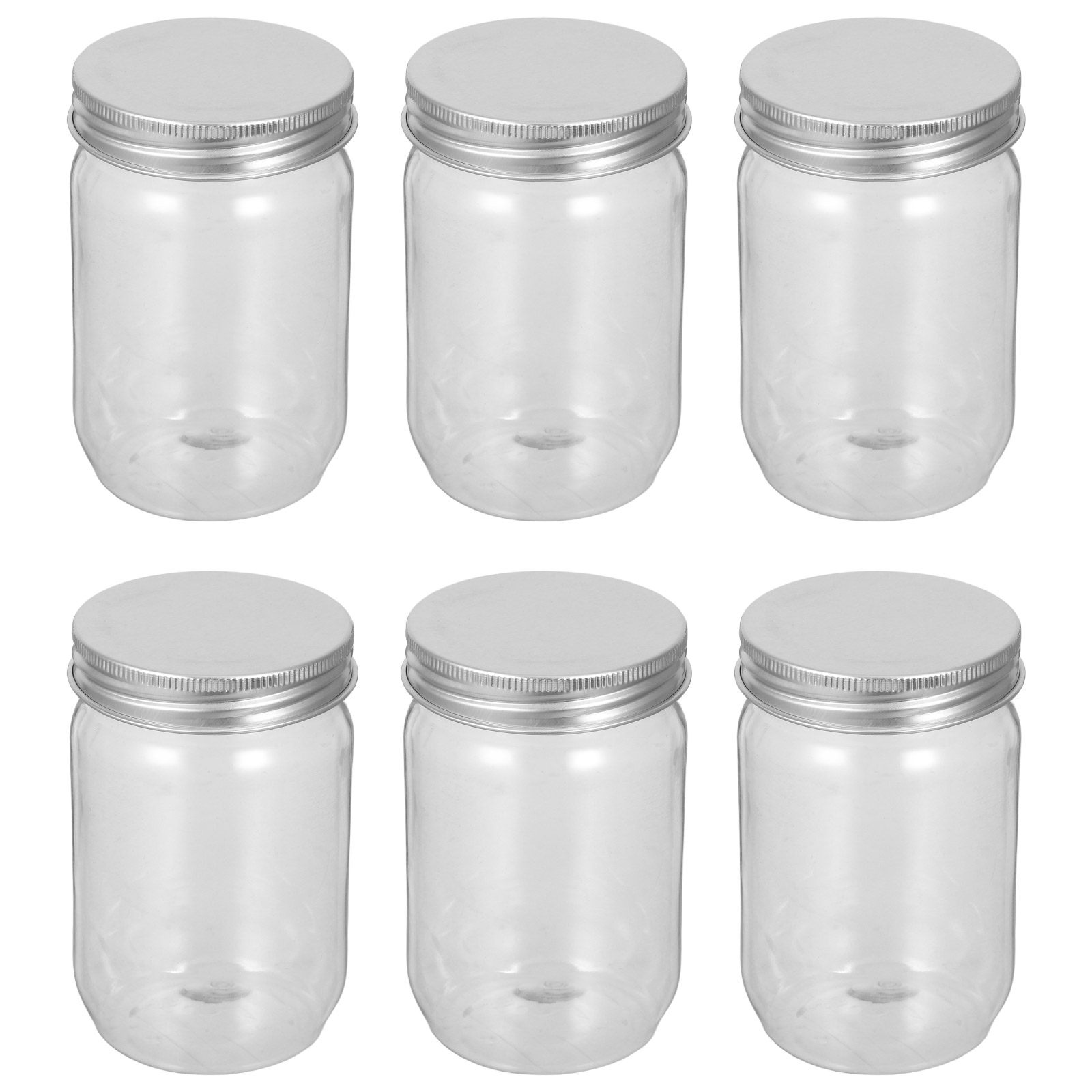 6Pcs Clear Plastic Mason Jars  - огляд і ціна Food Storage With Lids