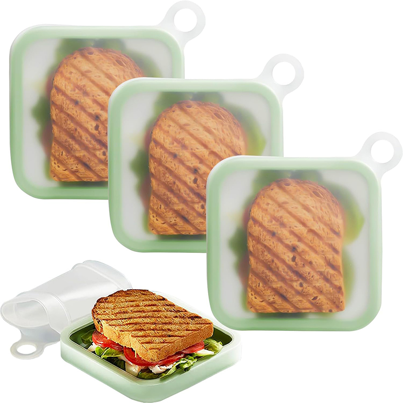 Silicone Sandwich Toast Bento  - огляд і ціна Food Storage Silicone Bags